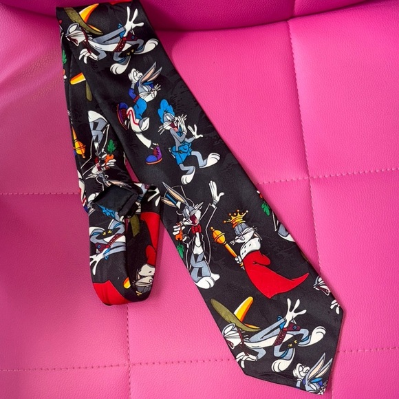 Vintage 1993 Looney Tunes Bugs Bunny Tie - Picture 1 of 5